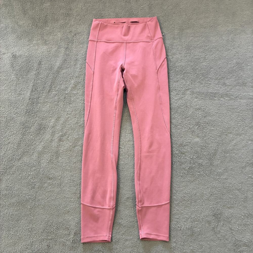 Lululemon In Movement 7/8 Tight Everlux 25 Pink High Rise Leggings Womens Size 4